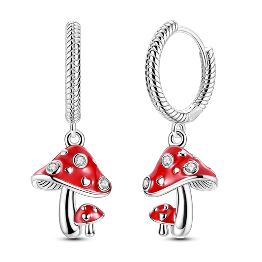 Pendientes De Aros Champiñones Pavé Zirconias