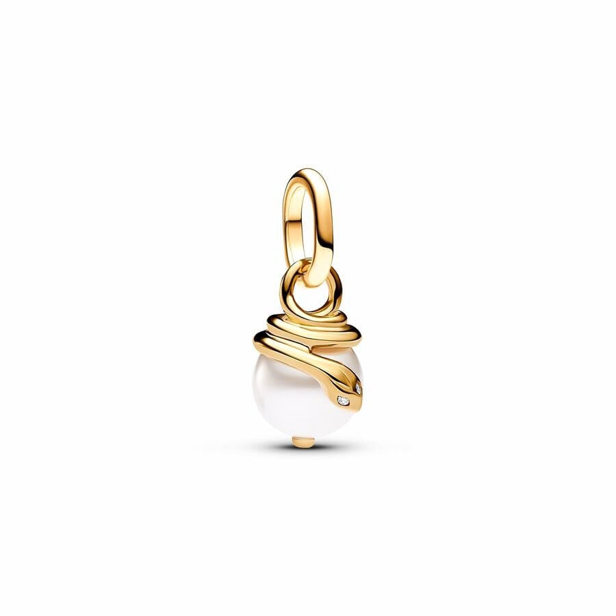 Charm Mini Colgante Serpiente Anacarada Color Blanco