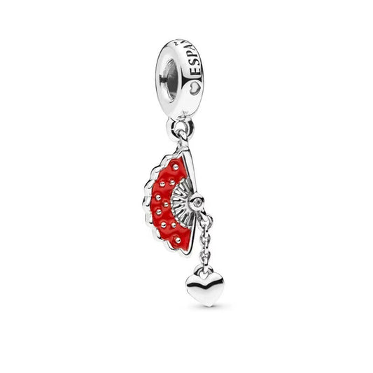 Charm Colgante Abanico Rojo