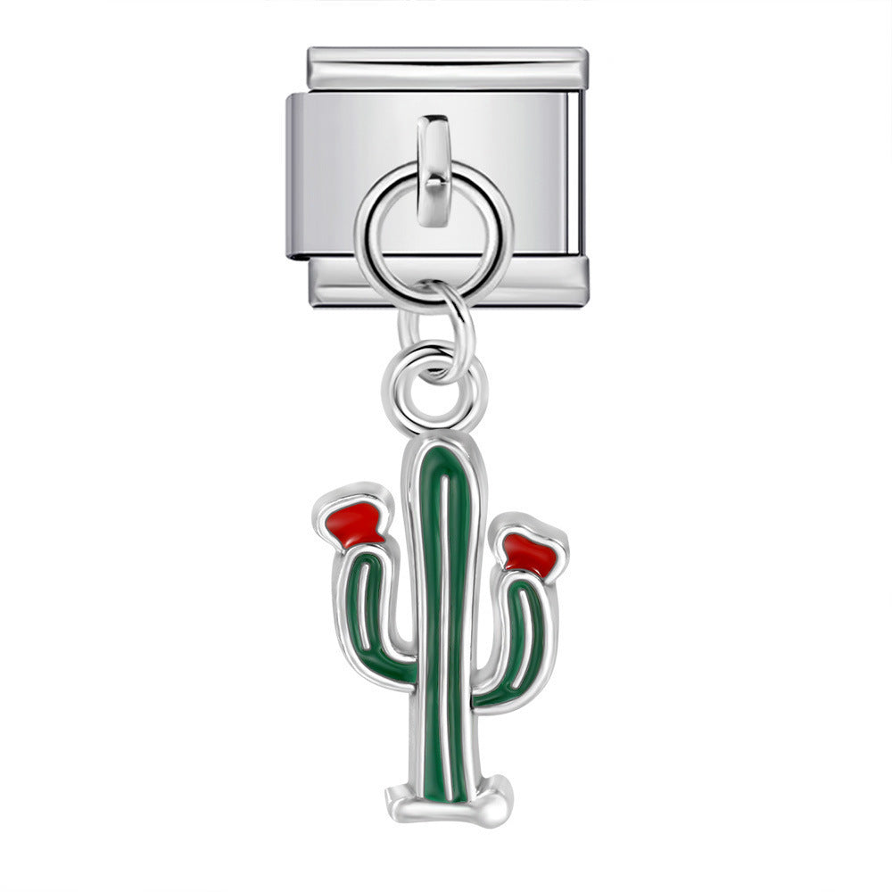 Charm Colgante Para Brazalete Italiano Cactus