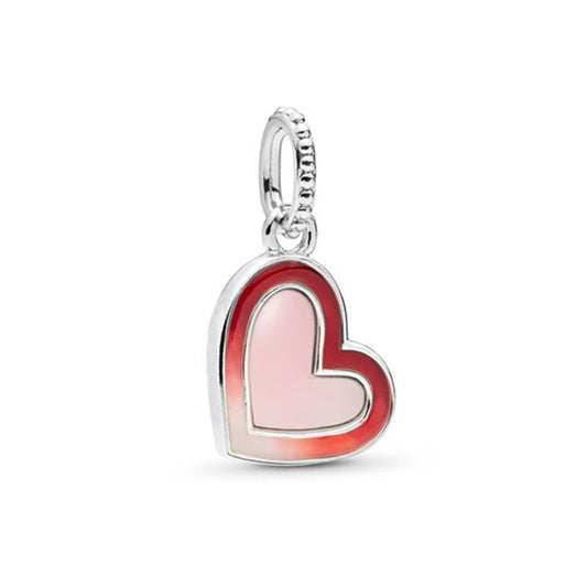 Charm Colgante Corazón Asimétrico De Amor Rojo