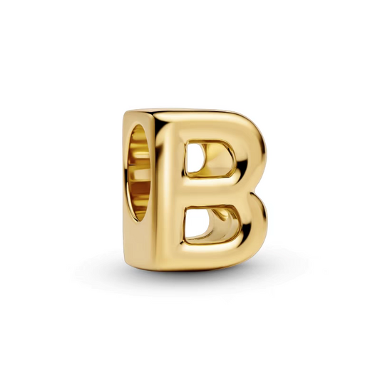 Charm Con Letra Del Alfabeto A-Z Dorado