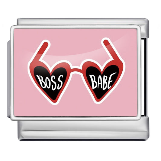Charm Para Brazalete Italiano Boss Babe Plata / Oro