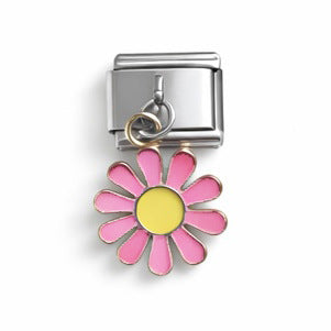 Charm Para Brazalete Italiano Flor Colgante