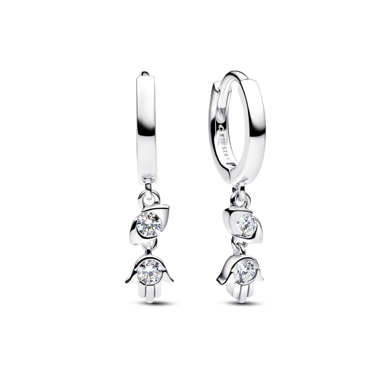 Pendientes De Aro Buda Hand Pavé