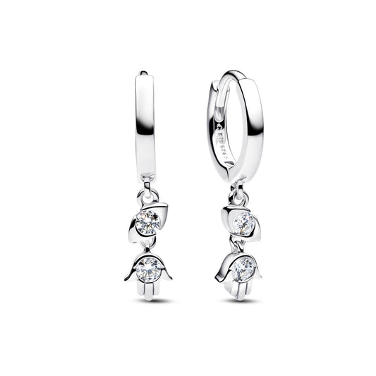 Pendientes De Aro Buda Hand Pavé