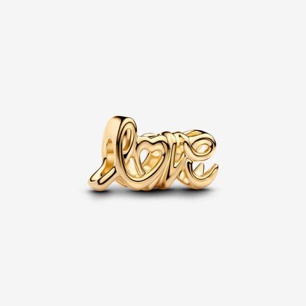 Charm Love Escrito A Mano Dorado