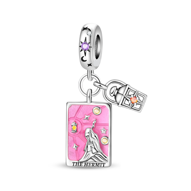 Charm Colgante Doble El Ermitaño Carta Tarot