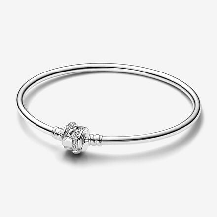 Brazalete Rígido Con Broche De Estrella Fugaz Plata / Oro