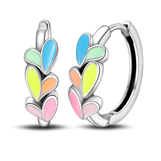 Pendientes De Aro Corazones Pastel