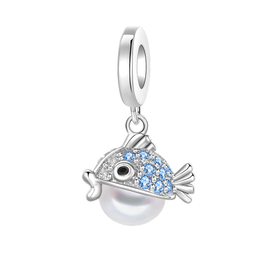 Charm Colgante De Pez Globo Brillante