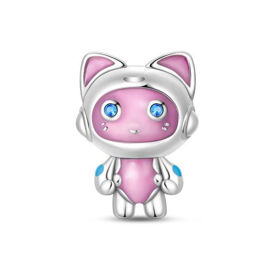 Charm Gato Robot Rosa