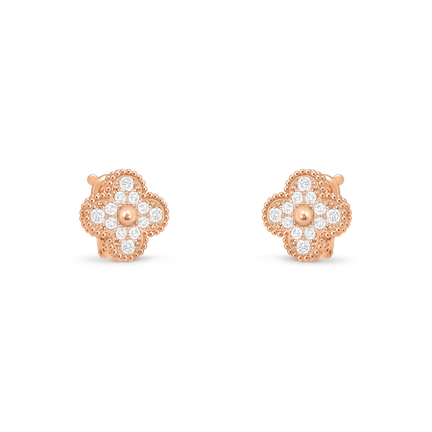 Pendientes De Botón Alhambra Oro Rosa, Diamante