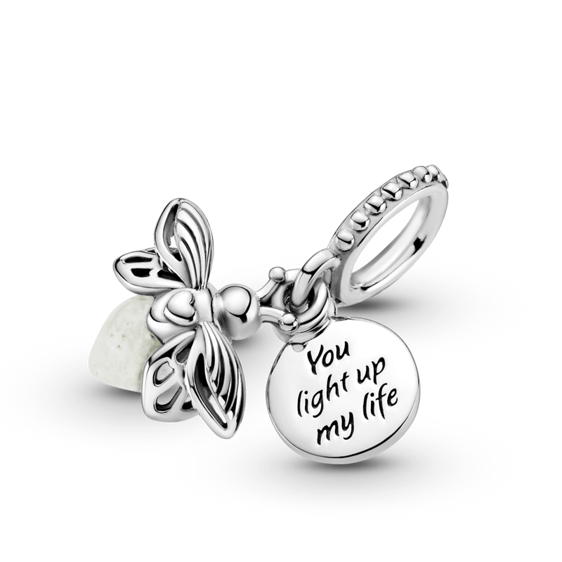 Charm Colgante Luciérnaga Con Frase "You Light My Life" / Glow In The Dark