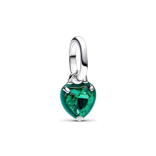 Charm Colgante Mini Corazón De Piedra Brillante