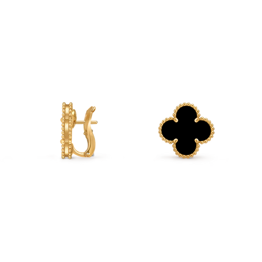 Pendientes De Botón Alhambra Oro Amarillo, Ónice