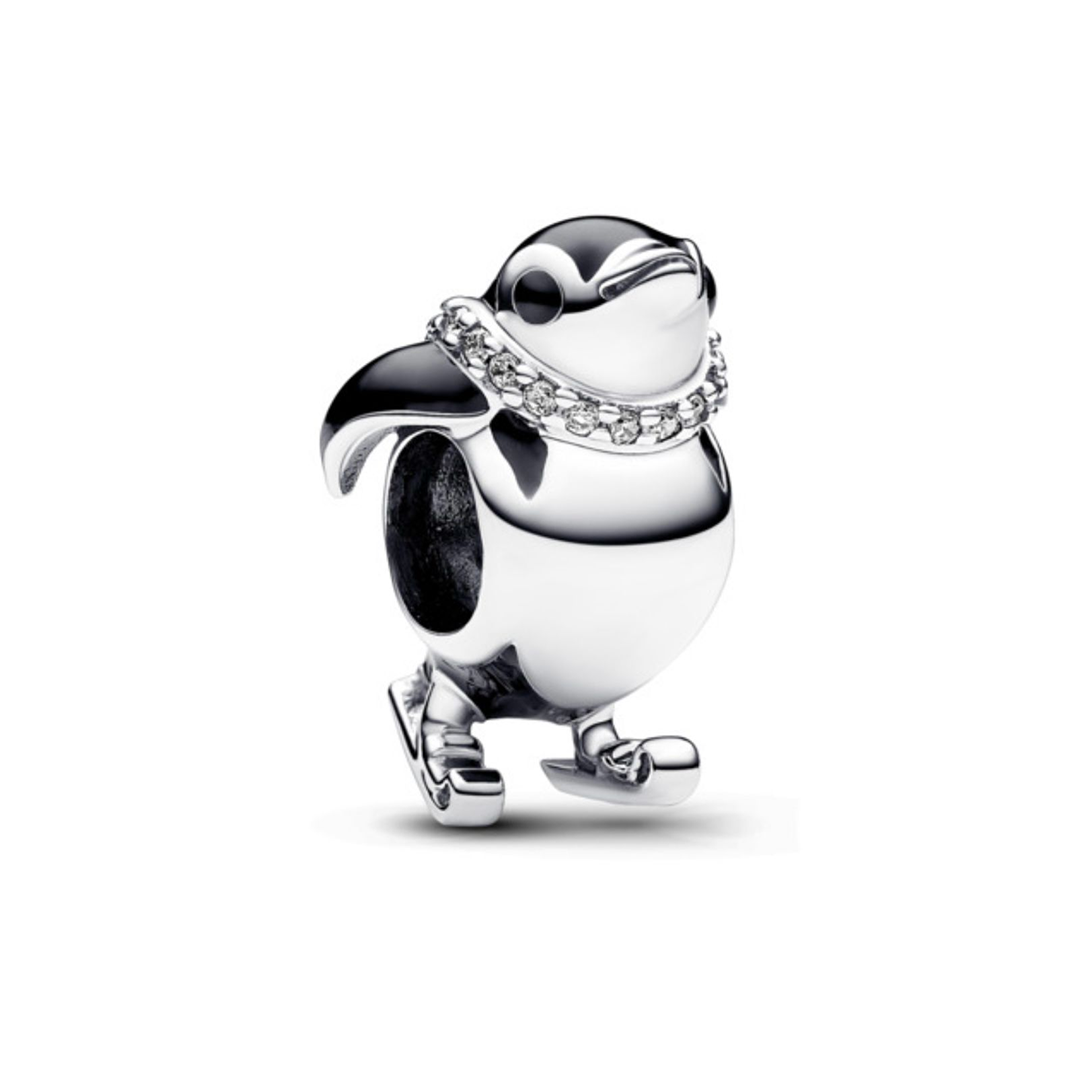Charm Pingüino Esquiador Negro