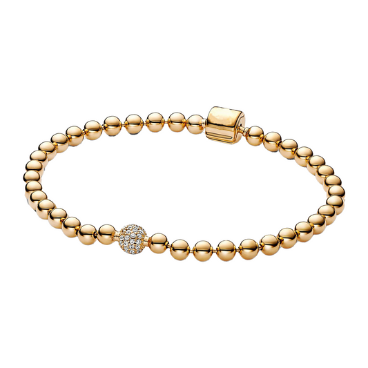 Brazalete Cadena Perlas Plata / Oro / Oro Rosa