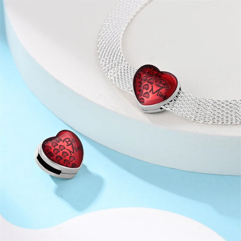 Charm Corazón Be Mine Para Brazalete De Ondas Planas