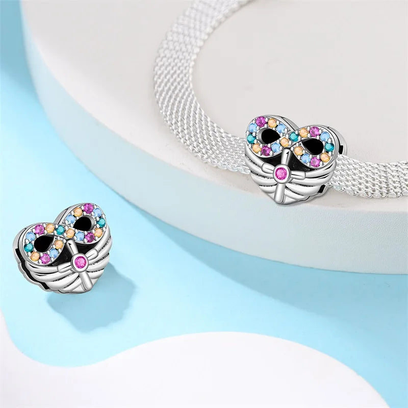 Charm Esqueleto De Corazón Para Brazalete De Ondas Planas
