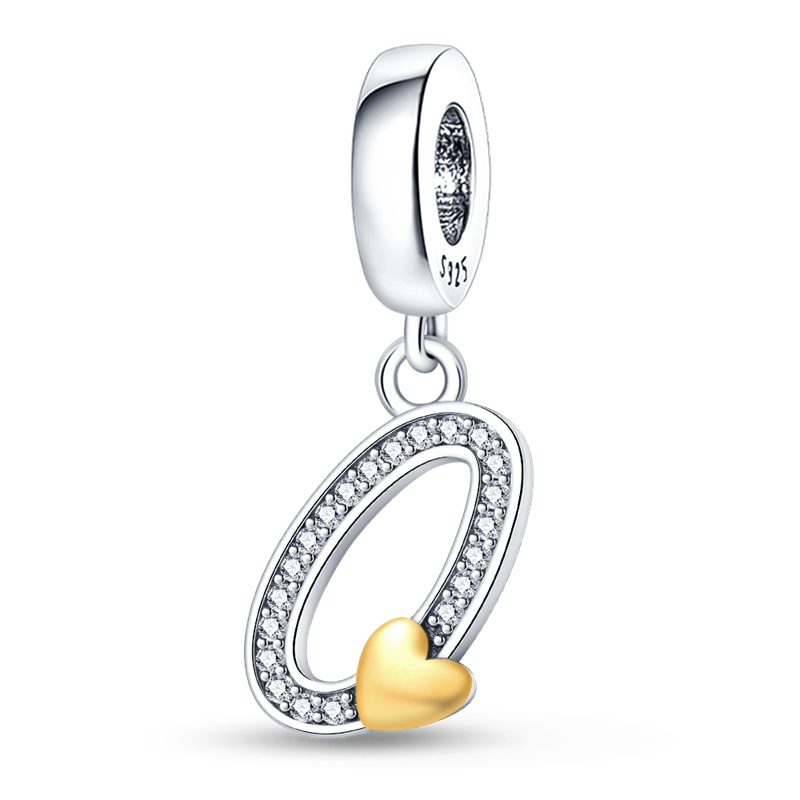 Charms Alfabeto A-Z con Corazón Dorado