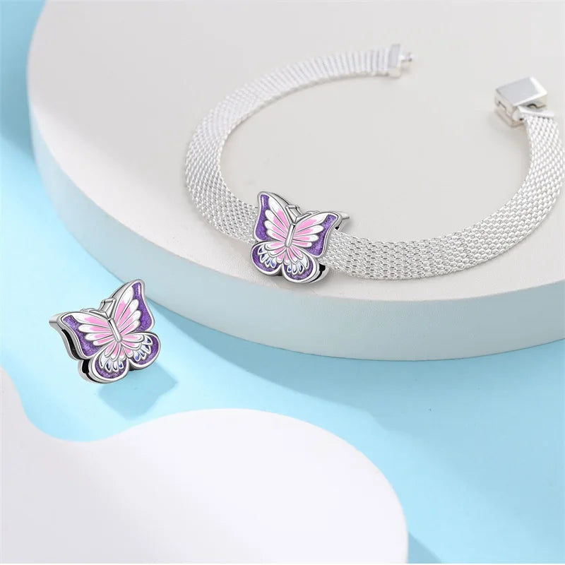 Charm Mariposa Para Brazalete De Ondas Planas