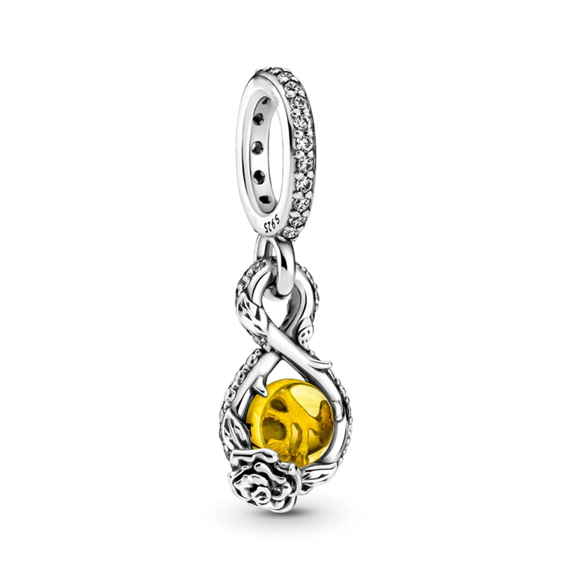 Charm Colgante Infinito Y Rosa Bella De Disney®