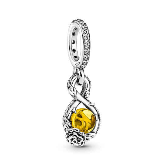 Charm Colgante Infinito Y Rosa Bella De Disney®