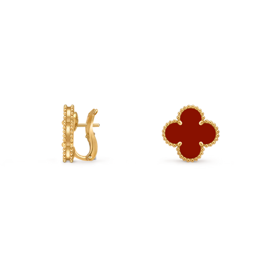 Pendientes De Botón Alhambra Oro Amarillo, Cornalina