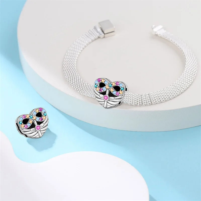 Charm Esqueleto De Corazón Para Brazalete De Ondas Planas