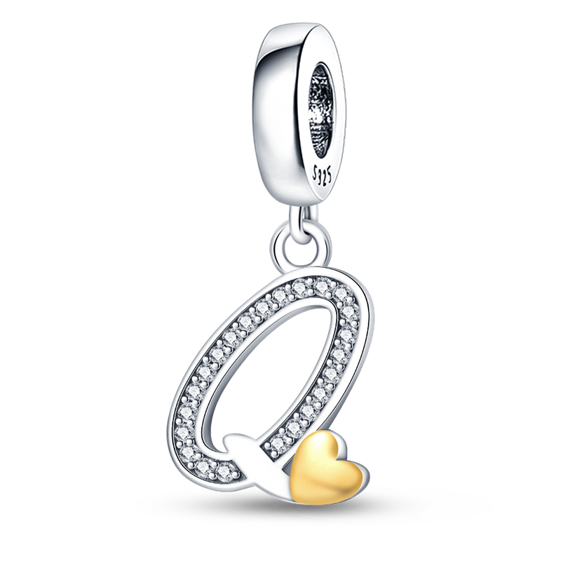 Charms Alfabeto A-Z con Corazón Dorado