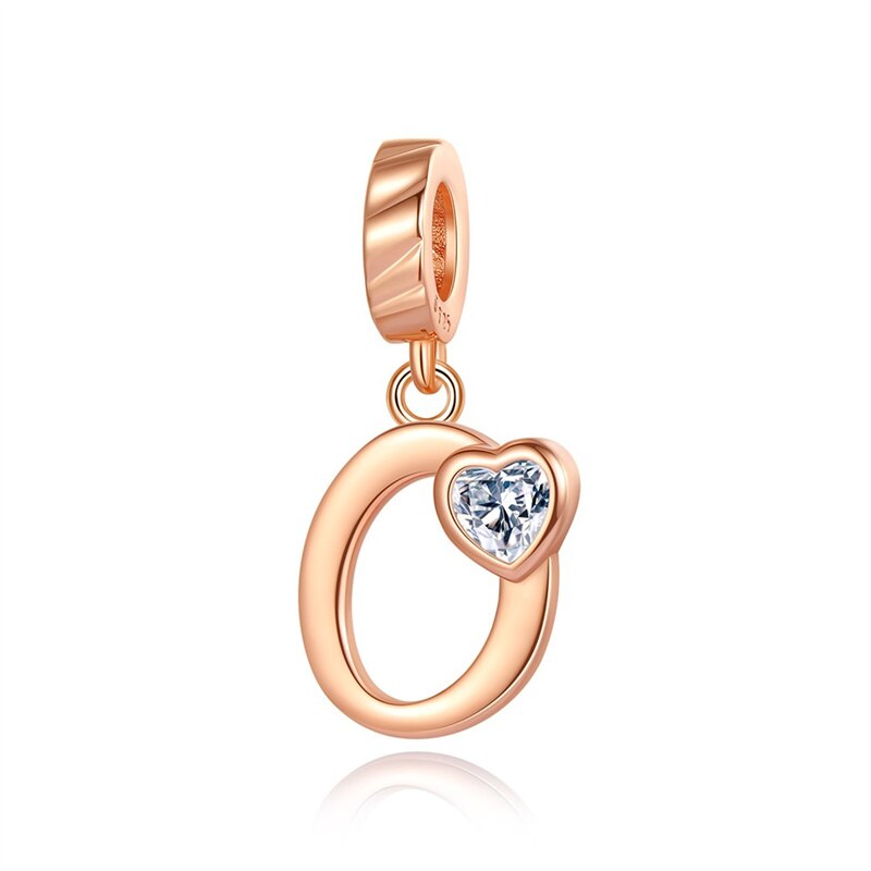 Charms Alfabeto A-Z Dorado Con Corazón Con Brillo
