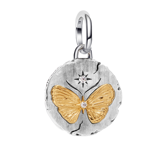 Charm Colgante Medallón Mariposa