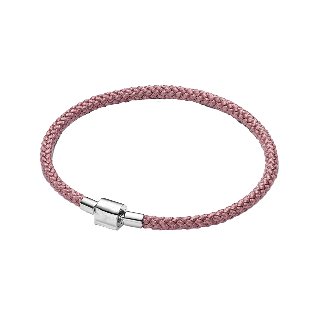 Brazalete Cordón Rosa Con Broche De Barril