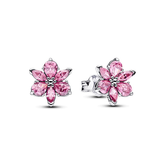Pendientes De Botón Herbario Rosado