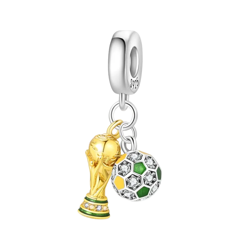 Charm Colgante Copa Del Mundo Y Balón De Soccer