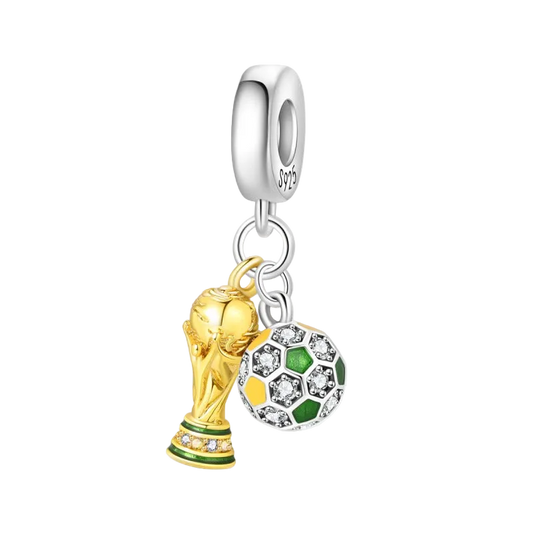 Charm Colgante Copa Del Mundo Y Balón De Soccer