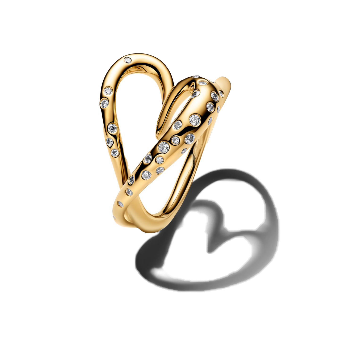 Anillo Corazón Envuelto Pavé