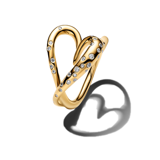 Anillo Corazón Envuelto Pavé