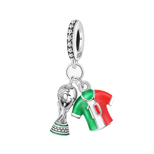 Charm Colgante Copa Del Mundo Y Jersey 10 De Soccer
