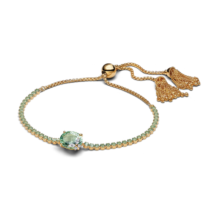 Brazalete Deslizante Abeja Esmeralda De Bridgerton Plata / Oro