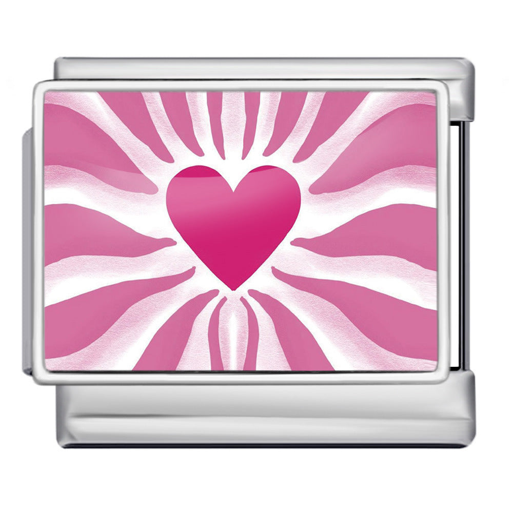Charm Para Brazalete Italiano Olas De Corazón Plata / Oro