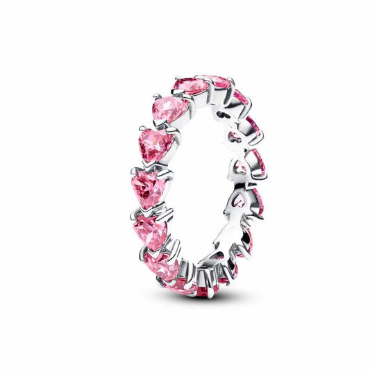 Anillo Corazones Rosas