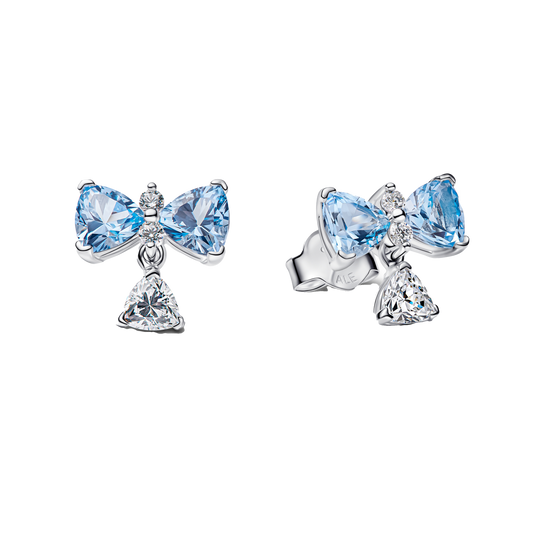 Pendientes De Botón De Lazo Azul De Bridgerton