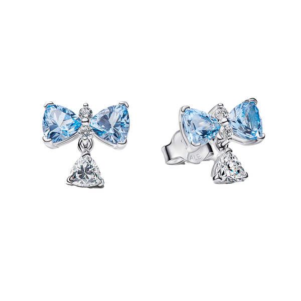 Pendientes De Botón De Lazo Azul De Bridgerton