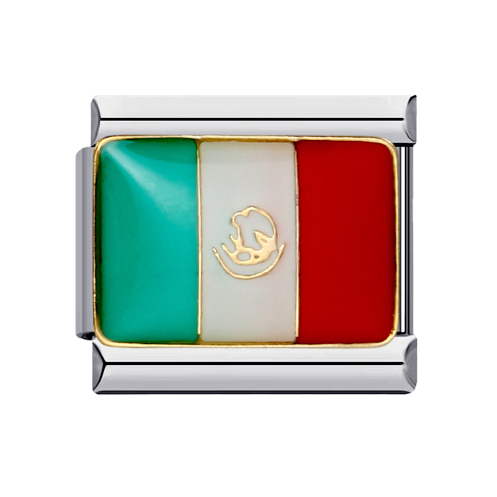 Charm Para Brazalete Italiano Bandera De México