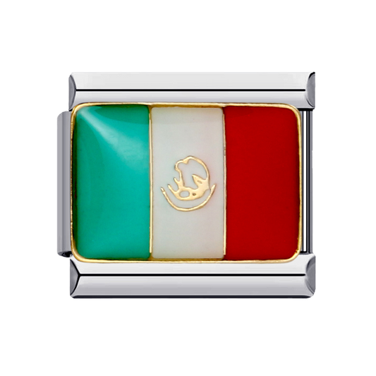 Charm Para Brazalete Italiano Bandera De México