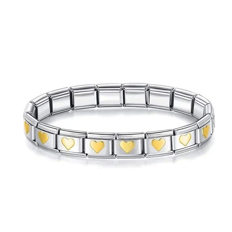 Brazalete Italiano Con Corazones