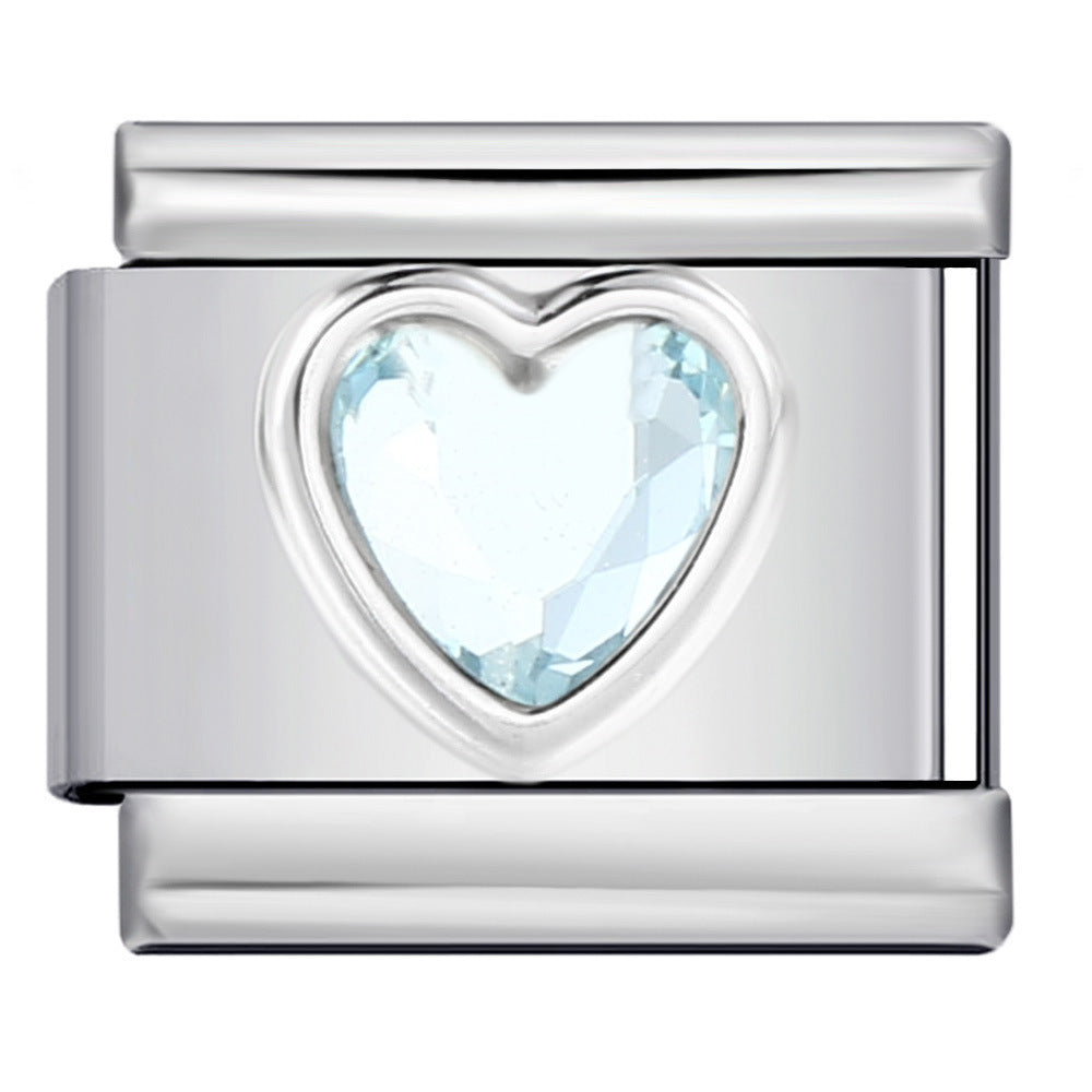 Charm Para Brazalete Italiano Piedra Preciosa Corazón