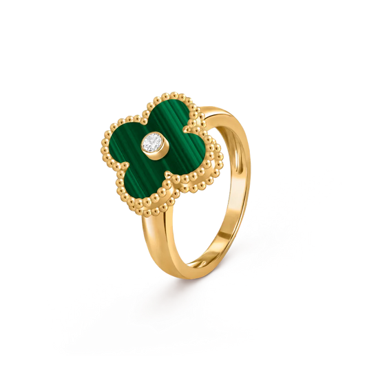 Anillo Alhambra Oro Amarillo, Malaquita